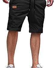 Men's Casual Shorts - Cotton Drawstring Summer Beach Stretch Twill Chino Golf Shorts