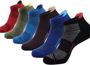Mens Ankle Low Cut Athletic Tab Socks for Men Sport Comfort Cushion Sock 6 Pack