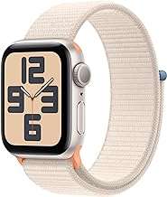 Apple Watch SE (2nd Gen) [GPS 40mm] Smartwatch with Starlight Aluminum Case with Starlight Sport Loop. Fitness & Sleep Tracker
