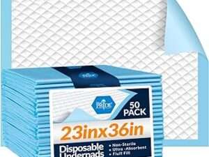 MED PRIDE Disposable Underpads 23'' X 36'' (50-Count) Incontinence Pads