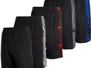 3 & 5 Pack: Men's Mesh Athletic Performance Gym Shorts with Pockets (S-3X)