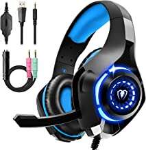 Gaming Headset for PS4 PS5 Xbox One Switch PC with Noise Canceling Mic
