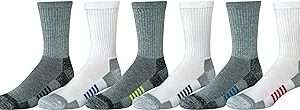 Men's Performance Cotton Cushioned Athletic Crew Socks