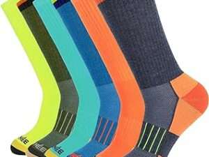 Mens Athletic Crew Cushion Socks for Running and Workout 6 Pack