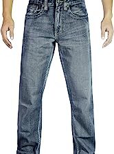 Men’s Fashion Bootcut Blue Jeans Regular Fit Mens Work Pants
