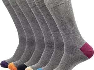 Men's 6 Pack Bamboo Blend Thin Crew Socks - Super Soft