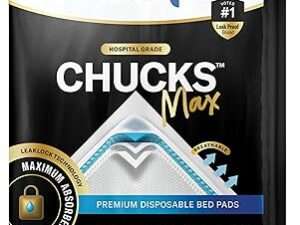 Chucks MAX Hospital Bed Pads Disposable Adult 36 x 36 Breathable Incontinence Pads - XXX-Large Pee Pads for Elderly Adults - Heavy Duty Absorbency Underpads - 400 Lbs. Patient Repositioning [20 Pads]
