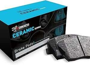 R1 Concepts Rear Ceramic Series Brake Pads With Rubber Steel Rubber Shims| Fits 2004-2010 Toyota Sienna