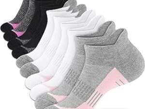 Ankle Socks Women Athletic No Show Socks Running Comfort Cushioned 5-Pairs
