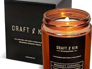 Scented Candles for Men | Premium Whiskey Caramel Scented Candle | All-Natural Whiskey Candle