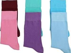 Women's Thin Bamboo Dress Socks - Casual Color Crew Socks