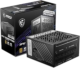 MSI MPG A1000G PCIE 5 & ATX 3.0 Gaming Power Supply - Full Modular - 80 Plus Gold Certified 1000W - 100% Japanese 105°C Capacitors - Compact Size - ATX PSU