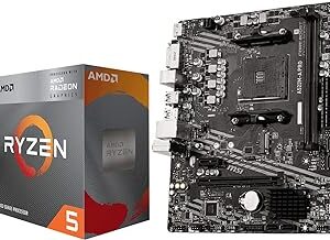 INLAND Micro Center AMD Ryzen 5 4600G 6-Core 12-Thread Unlocked Desktop Processor with Wraith Stealth Cooler Bundle with MSI A520M-A PRO Gaming Motherboard (AMD AM4