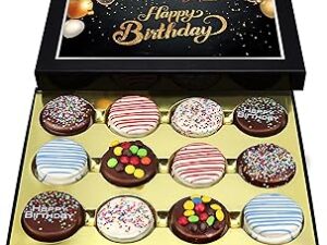 Chocolate Cookies Birthday Gift Basket for Men and Women - Gourmet Chocolate Happy Birthday treats for Food Gifts